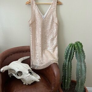 A New Day Sequin Mini Dress in Champagne